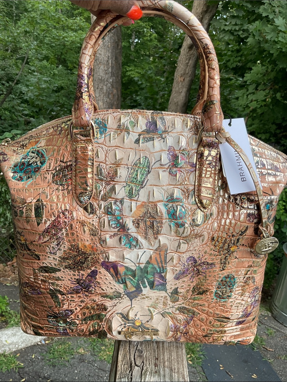 Brahmin Duxbury Satchel Hill Garden Genuine Leather Handbag NWT - Picture 7 of 17